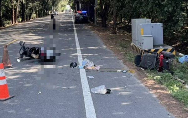 ▲彰化二林鎮綠色隧道追撞。（圖／民眾提供）