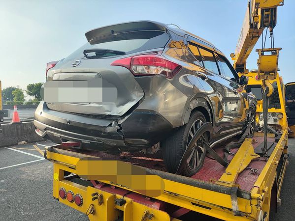 ▲國1北224K3車追撞。（圖／國道警方提供）