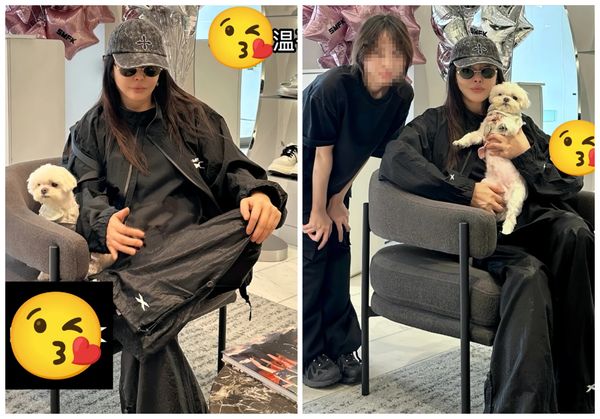 王祖賢親切跟影迷合照。（翻攝小紅書）