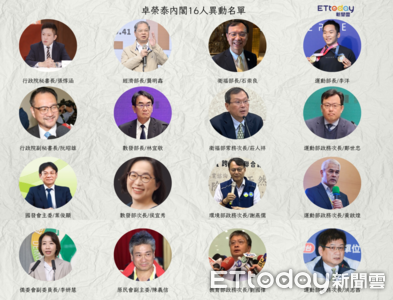 行政院宣布16位閣員異動！改組名單一次看　卓榮泰領軍AI行動內閣2.0