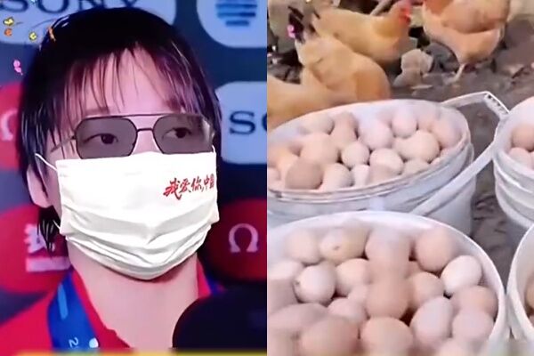 ▲全紅嬋被AI惡搞帶貨土雞蛋。（圖／翻攝自微博）