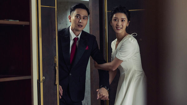 ▲劉冠廷（左）、余香凝（右）在《雙囍》中共演新人夫妻籌辦婚禮。（圖／水花電影提供）