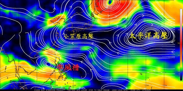 ▲▼季風槽增強，後續可能北抬，不排除台灣將受影響帶來降雨。（圖／鄭明典臉書）