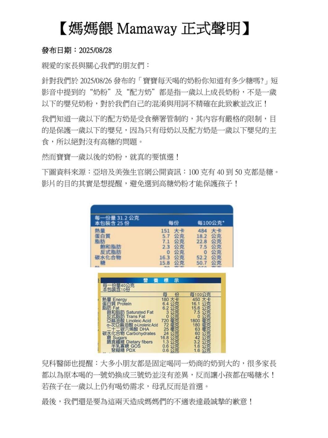 ▲▼媽媽餵聲明。（圖／翻攝臉書／城西有顆地圖炮）