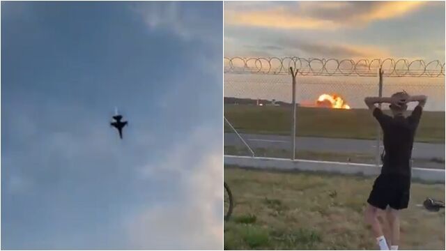 ▲▼波蘭F-16「特技失手」墜毀爆炸！　1年前恐怖巧合被翻出。（圖／翻攝X）