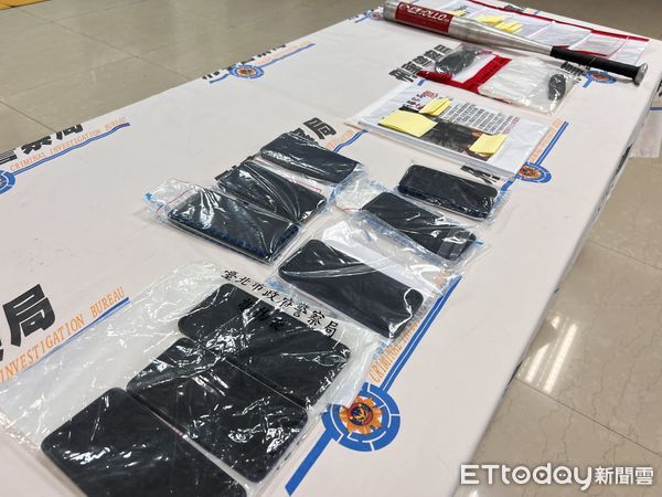 ▲刑事局28日宣布破獲竹聯幫弘仁會討債集團逮捕主嫌洪男及7名共犯。（圖／記者張君豪翻攝）