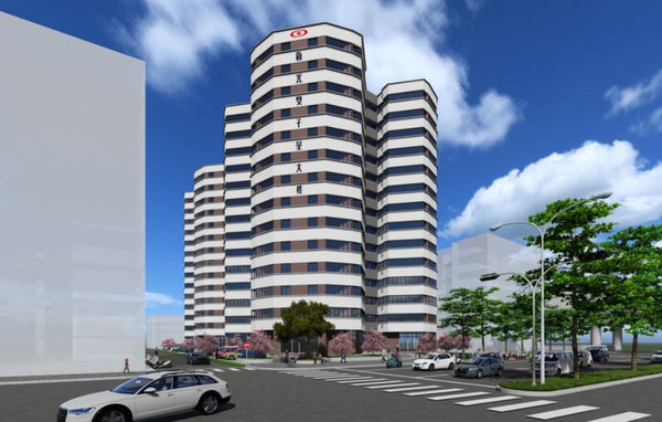 ▲雙子星大樓社區大樓整維後成果模擬圖  。（示意圖／北市都更處提供）