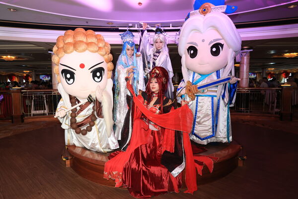 ▲霹靂布袋戲到日本遊玩。（圖／麗星郵輪提供）