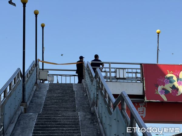 ▲雲林斗六市一處天橋發生死亡事件。（圖／記者游瓊華翻攝，下同）