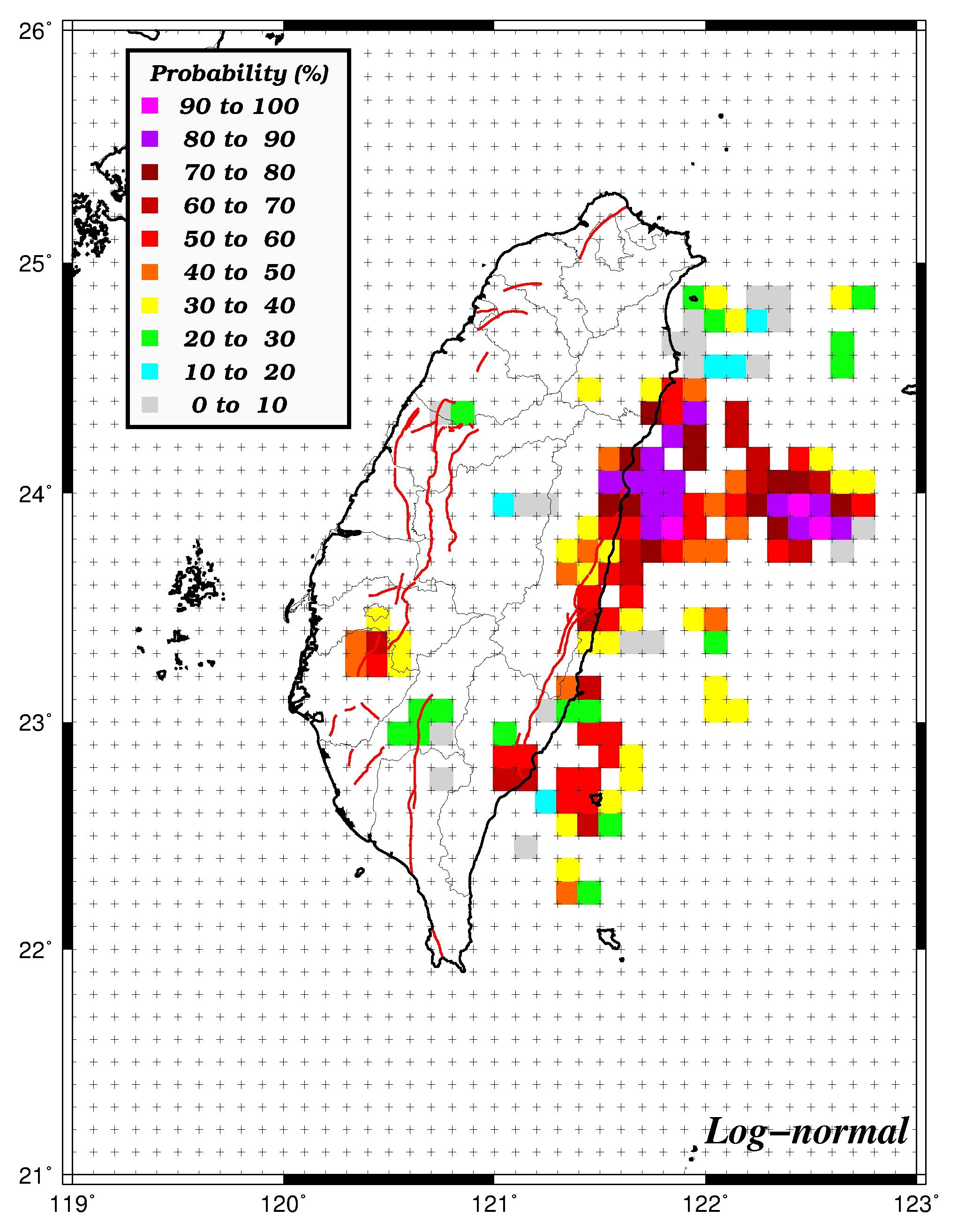 ▲▼台灣未來50年發生規模6.5以上地震機率有99%，大於規模7.0地震機率則有54%。（圖／氣象署提供）