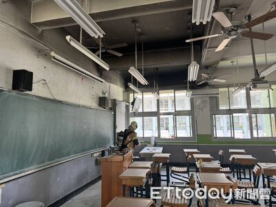 鬼月驚魂！高雄海青工商返校日...學生剛踏進教室「電視突自燃」