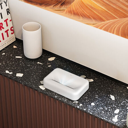 ▲OVO短焦投影機「雷射電視mini SS1」。（圖／品牌提供）