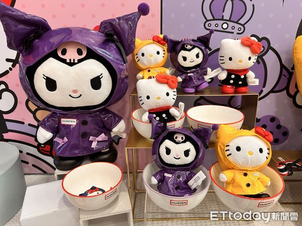 ▲▼7-11再度推出「HUNTER x三麗鷗」活動，集結Hello Kitty、KUROMI 兩大人氣IP，穿上HUNTER經典雨靴、雨衣。（圖／記者林育綾攝）