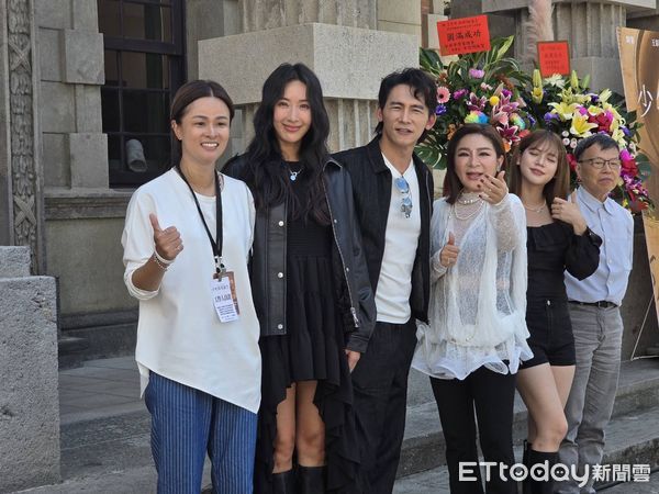 ▲隋棠(左起)、溫昇豪與王彩樺今天在台南出席記者會。（圖／記者葉文正攝）