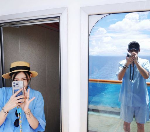 ▲▼李玉璽七夕帶許允樂見爸媽「背後偷牽手」閃瞎。（圖／翻攝自Instagram／byleway）