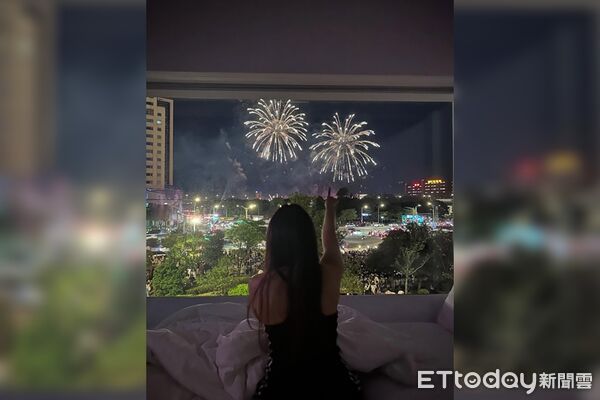 ▲▼妹子分享大稻埕煙火的神級視角，驚人的畫面讓網友羨慕炸。（圖／Threads網友_223.00授權提供，請勿隨意翻拍以免侵權）