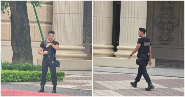 桃園豪宅出現帥保全。（圖／翻攝sammi9_5 Threads）