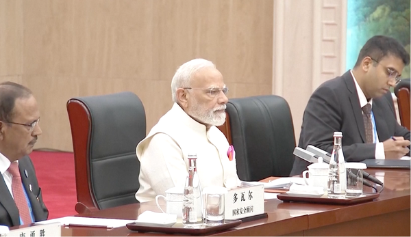 ▲▼  習近平在天津會見莫迪、2025上合組織會           。（圖／翻攝 央視）