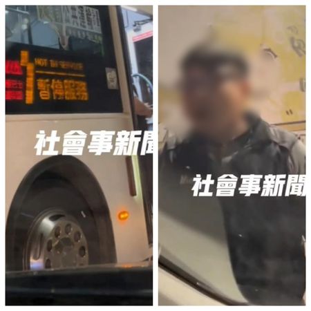 ▲台南金華路水萍塭公園旁昨晚發生公車與自小客車口角，警方到場後確認雙方已自行離開，無需進一步處理。（圖／翻攝自社會事新聞影音）