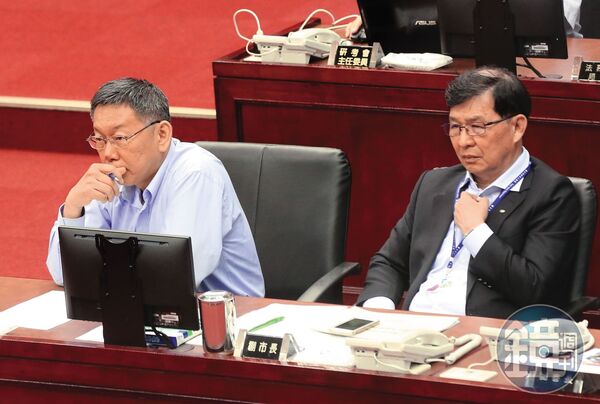 柯文哲（左）與彭振聲（右）被檢察官認定是圖利京華城共犯，彭已認罪。