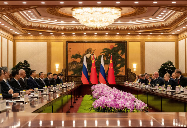 ▲大陸國家主席習近平與俄羅斯總統普丁進行雙邊會談。（圖／路透）