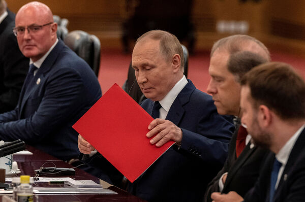 ▲大陸國家主席習近平與俄羅斯總統普丁進行雙邊會談。（圖／路透）