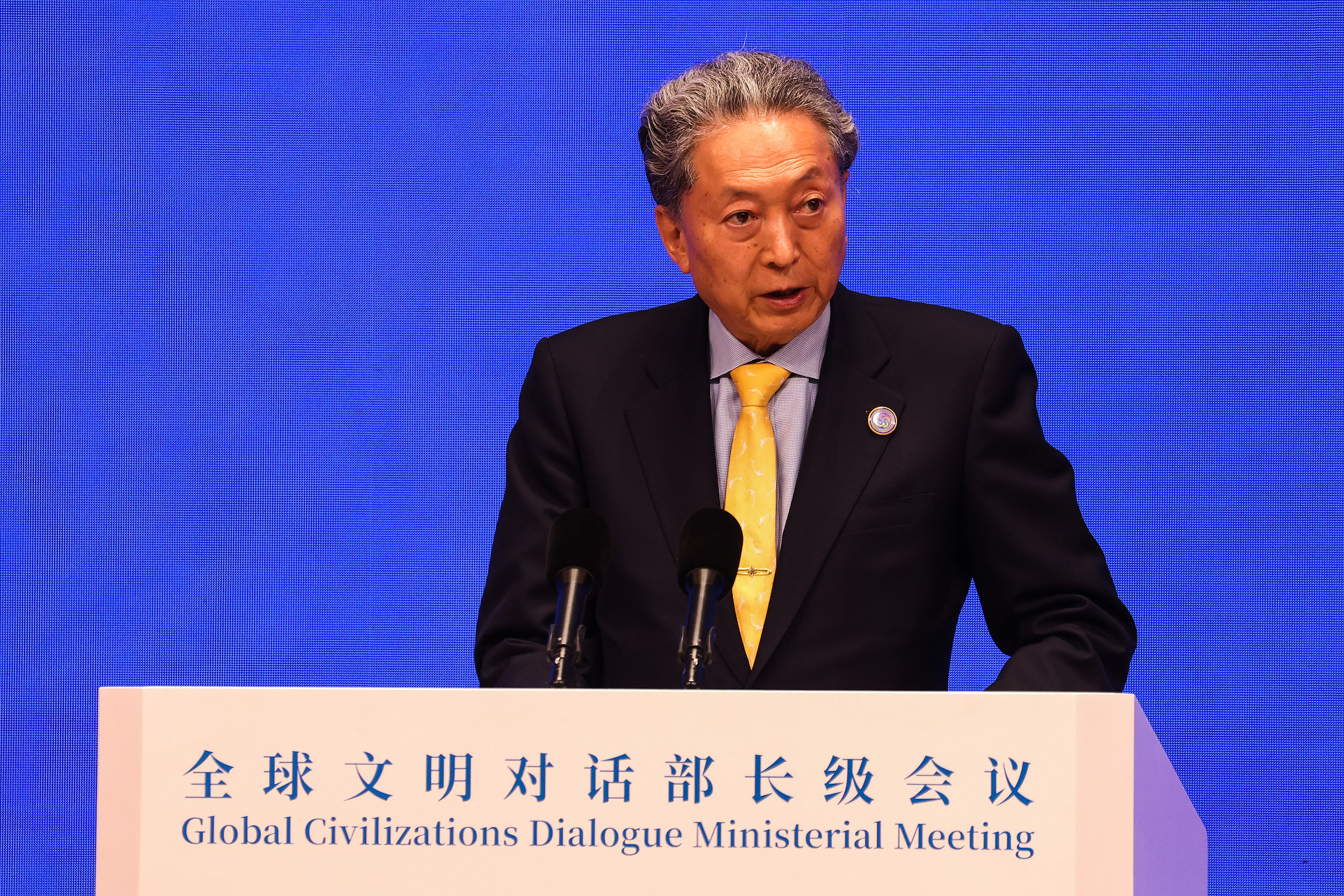 ▲▼日本前首相鸠山由纪夫7月10日前往北京出席全球文明对话部长级会议。 (图/VCG)