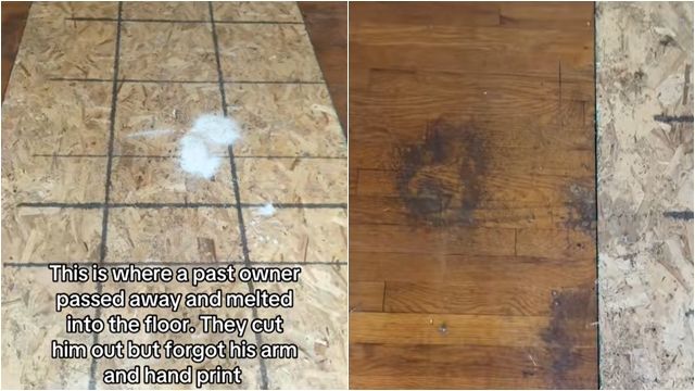▲▼前屋主孤獨死！　她一掀開地毯驚見「黑色掌印」融入木地板。（圖／翻攝TikTok）