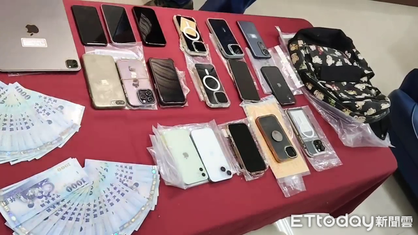 ▲詐騙集團嫌犯做案時習慣揹特徵明顯的「幸運背包」，成為警方破案線索。（圖／記者高堂堯翻攝）