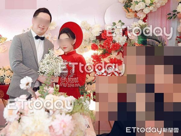 ▲人蛇集團、應召站業者胡恆銓與越南籍妻子武薔薇結婚時照片。（圖／熱心民眾提供）