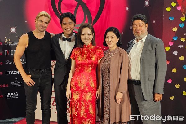 ▲《囍宴音樂劇》Will Jay、Matt Shingledecker、閻奕格、苗可麗、羅北安。（圖／記者蕭采薇攝）