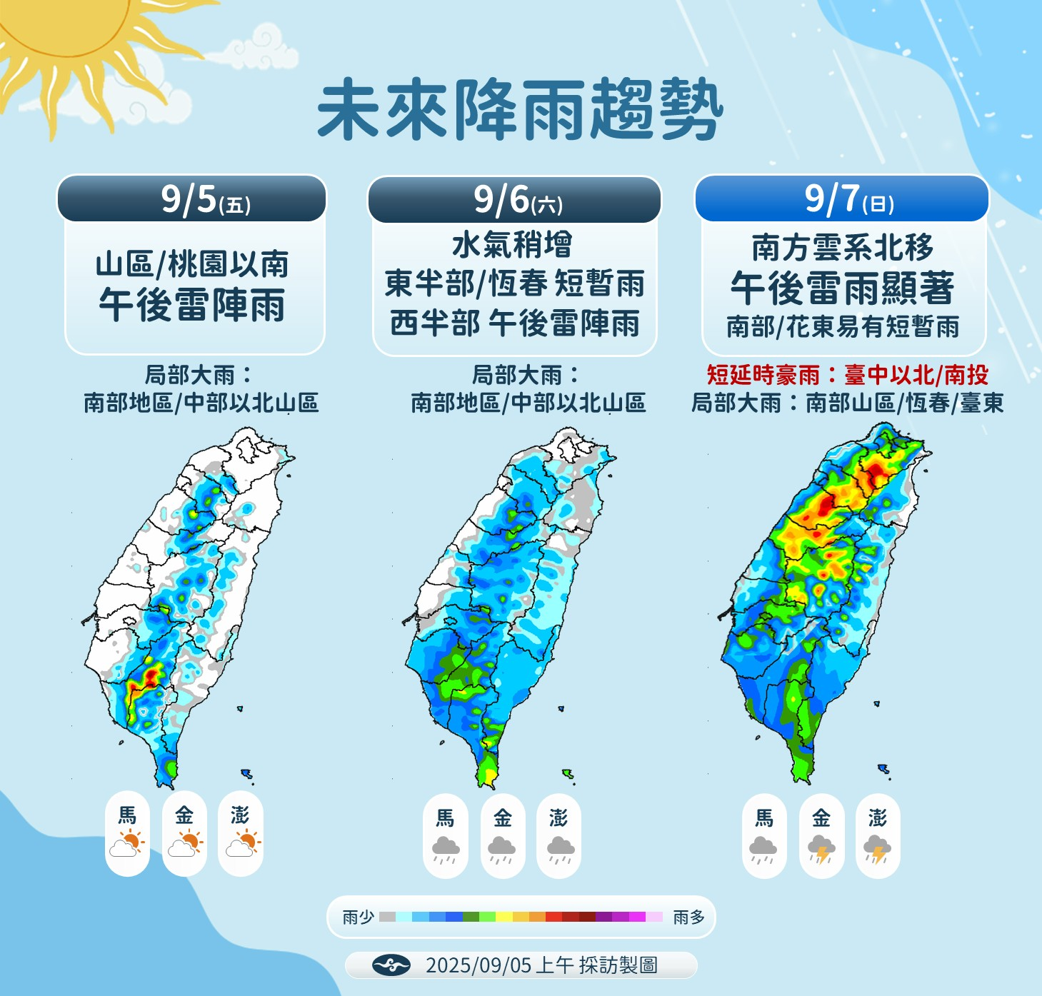 ▲▼未來一周降雨趨勢。（圖／氣象署提供）