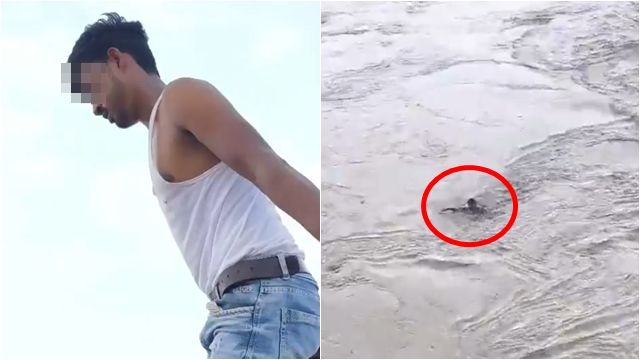 ▲▼為賺173元賭注！　他當眾跳河「下秒遭湍流捲走」溺亡。（圖／翻攝X）