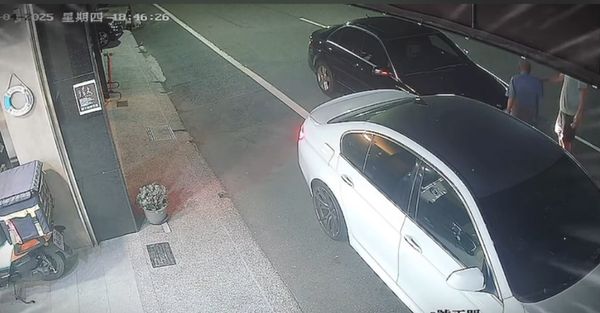 ▲台南山上區4日晚上發生連環擦撞事故，陳姓肇事駕駛最後撞上一名腳踏車騎士後逃離現場，被新化分局查獲送辦。（民眾提供，下同）