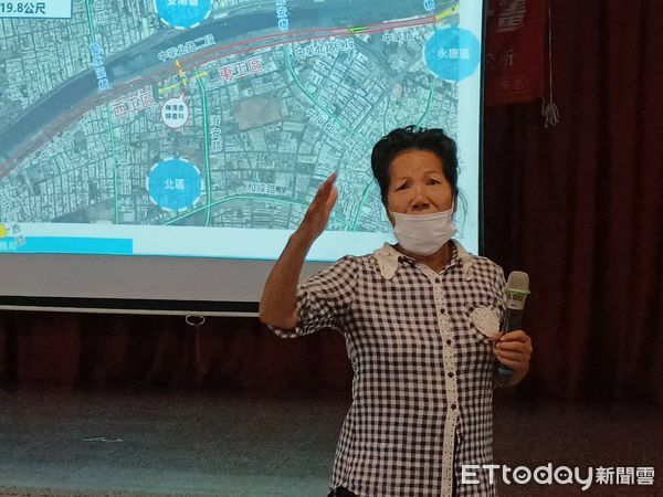 ▲台南北外環第4期工程公聽會再引居民反對聲浪，強調噪音與震動衝擊住家。（記者林東良翻攝，下同）