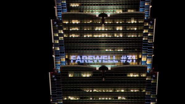 ▲台北 101 點亮榮耀之光，致敬林智勝堅持求勝的職棒精神！（圖／味全龍提供）