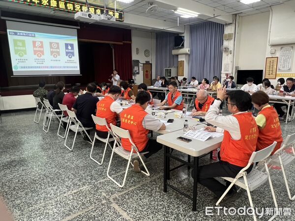 ▲永康區辦理桌上兵棋推演，模擬地震與豪雨複合型災害，驗證防災協作效能。（記者林東良翻攝，下同）
