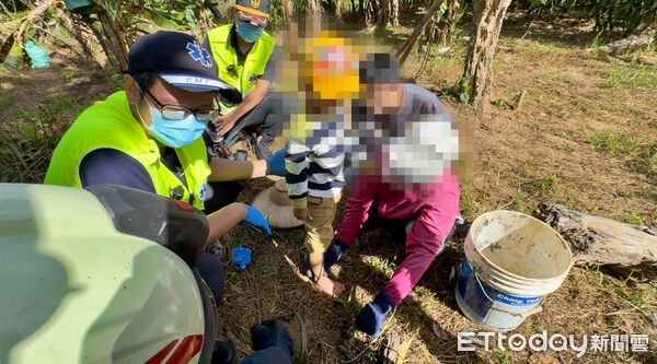 ▲自家農田成陷阱！5歲童誤踩阿公裝「山豬吊」。（圖／記者郭世賢翻攝）