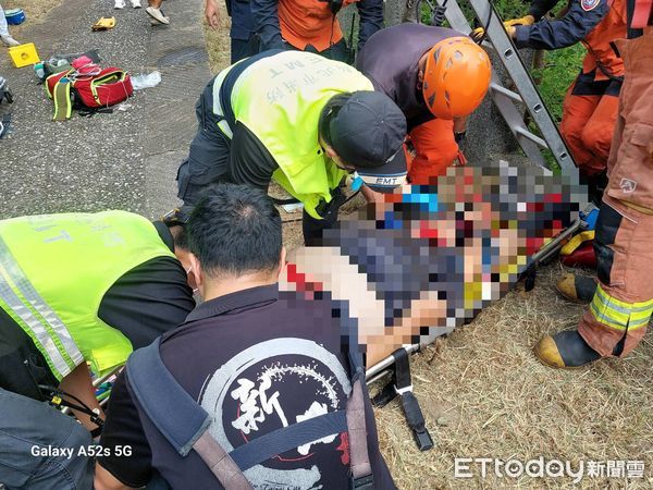 ▲李男從5公尺處摔落溪邊，送醫搶救仍宣告不治。（圖／記者陸運陞翻攝）