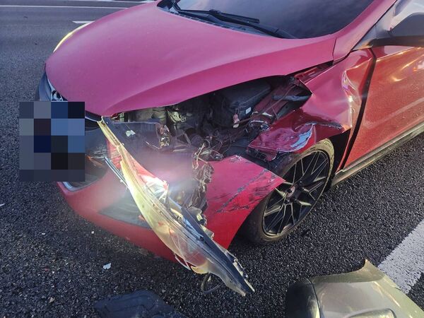 ▲國1南206K發生4車連環撞。（圖／國道警方提供）