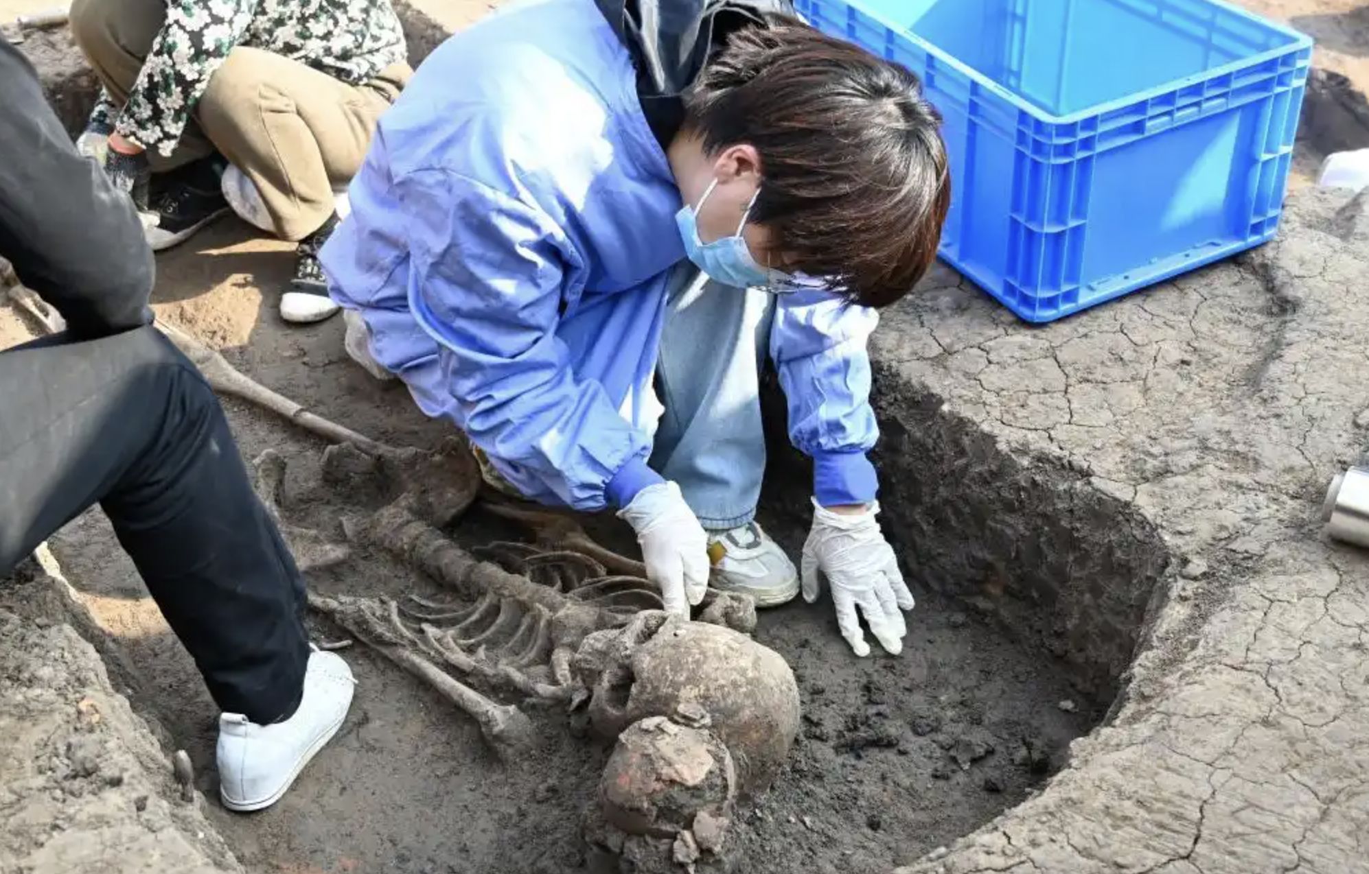 ▲河南舞陽縣賈湖遺址考古現場。（圖／翻攝新華網）