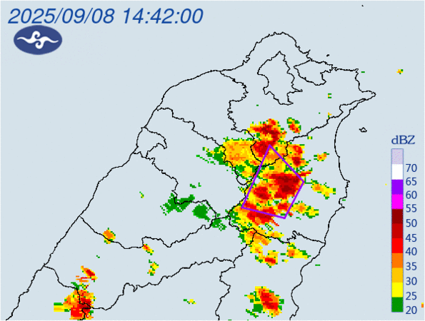 ▲▼大雷雨即時訊息 。（圖／氣象署提供）