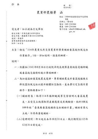 ▲▼民進黨立委陳瑩、莊瑞雄關心楊柳颱風鳳梨釋迦復耕，農業部今公告「專案補助防風支柱」補助。（圖／立委陳瑩國會辦公室提供）