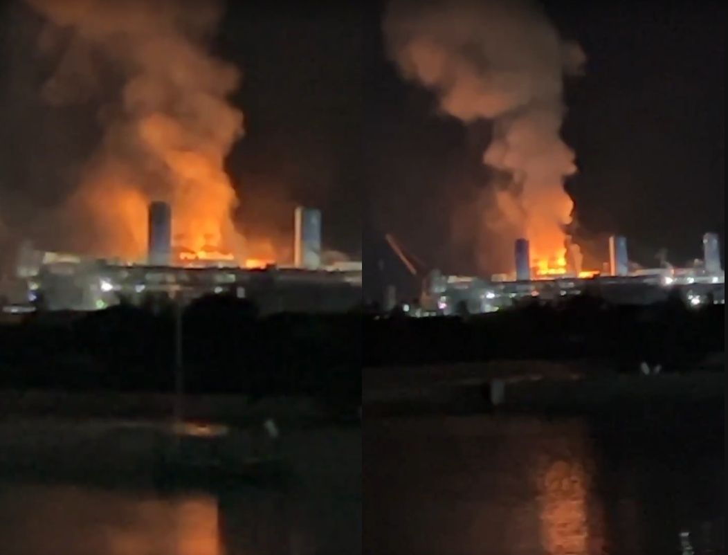 ▲興達電廠旁的新建天然氣廠驚傳爆炸。（圖／民眾提供）