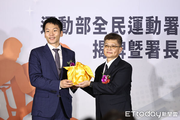 ▲運動部部長李洋、全民運動署首任署長房瑞文。（圖／記者林敬旻攝）