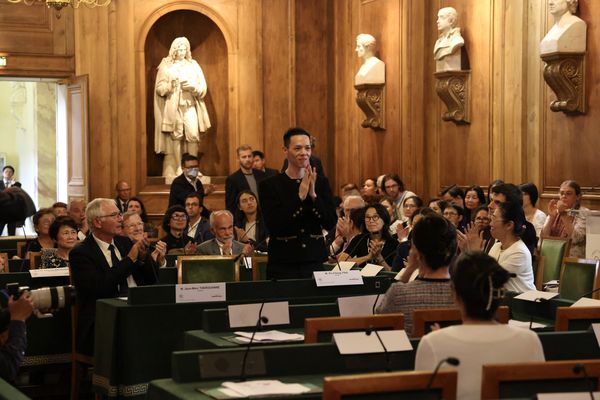 ▲▼「第28屆台法文化獎頒獎典禮」，鐵胡萬、蔡博丞獲獎。文化部長李遠首度出席主持，並簽署續約協議。（圖／文化部）