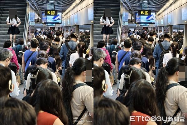 ▲平日通勤尖峰時段，機捷月台上都擠滿人。（圖／洪先生授權引用）