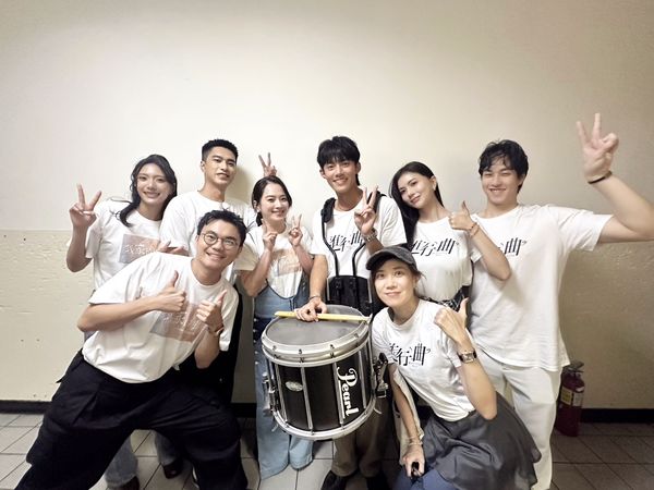 ▲《進行曲》余杰恩、牧森、劉育仁映後驚喜現場演奏樂器。（圖／未來進行曲提供）