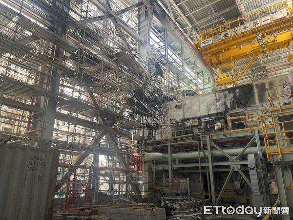 ▲高雄興達電廠發生爆炸，天然氣外洩點曝光。（圖／台電提供）