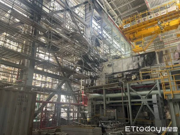 ▲高雄興達電廠發生爆炸，天然氣外洩點曝光。（圖／台電提供）